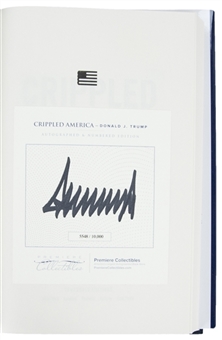 Donald Trump Autographed "Crippled America" Book (PSA/DNA)